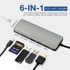 Verbatim 6-in-1 USB C Hub Adapter Docking Station with 4K HDMI + Dongle, 100W Power Delivery, USB 3.0 Ports,SD Card Readers,3.5mm Audio Port for USB-C - 3 of 4