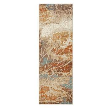 Modern Abstract Distressed Cracks Indoor Runner or Area Rug by Blue Nile Mills
