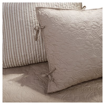 Gray Cotton Twin Reversible Floral Daybed Set