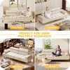 86'' Futon Sofa Bed, 3 Seater PU Faux Leather Futon Sleeper Couches Sofa with Adjustable Sofa Backrest and 6-position adjustable headrest - 3 of 4