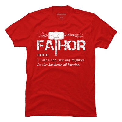 Men's Design By Humans Viking Mightier Hero Fa-Thor Dad By EijhaBuddha T-Shirt