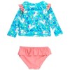 RuffleButts Toddler Girls UPF50+ Skirted Flutter Long Sleeve Rash Guard Bikini - 2 of 4