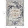 Acekool 2x6 Beige Oriental Medallion Runner Rug, Low Pile Non-Slip Vintage Accent Carpet for Living Room, Bedroom, Office - 3 of 4
