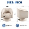 Beautyolove Modern Beige Velvet Upholstered Comfy Swivel Barrel Chair with Tufted Back and Solid Wood Base - 4 of 4