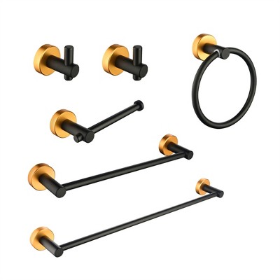 OUTSUPPLY 6 Piece Wall Mount Bathroom Towel Rack Set with Hidden Mounting for Bathroom, Kitchen & More