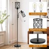72" Floor Lamp with Adjustable Reading Light and 2 Edison Bulbs, Industrial Multi-Head Lamps for Living Room, Bedroom, or Office–The Pop Home - 3 of 4