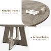47" Round Dining Table Set for 4 to 6, Farmhouse Kitchen Table with Wooden Top and Pedestal Base - 4 of 4