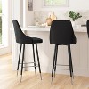 Merrick Lane Modern Upholstered Dining Stools with Chrome Accented Metal Frames and Footrests - 2 of 4