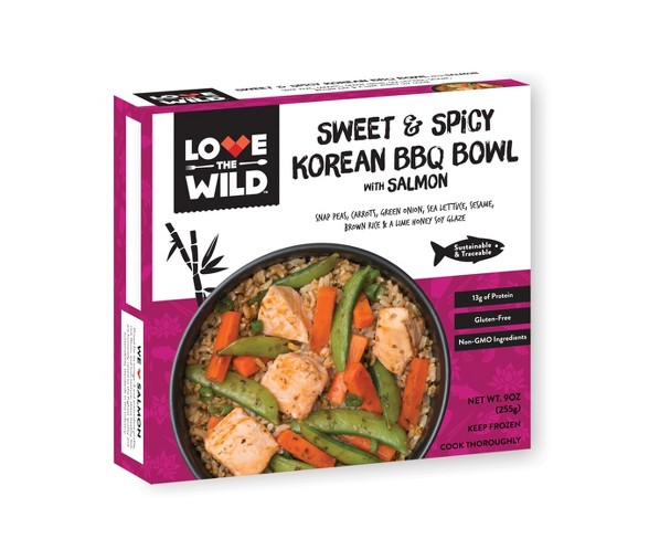 LoveTheWild Sweet & Spicy Frozen Korean BBQ Bowl With Salmon - 9oz