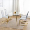 NicBex Modern Dining Chairs with Faux Leather Padded Seat,Armless Chairs with Chrome Metal Legs for Kitchen,Living Room - 4 of 4