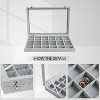 30-Grid Velvet Jewelry Tray with Clear Lid, Stackable Display Case with Removable Organizer - 3 of 4