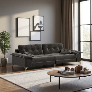 104.7" Chenille 4-Seater Cloud Sofa with Tufted Design & Metal Legs - 1 of 4