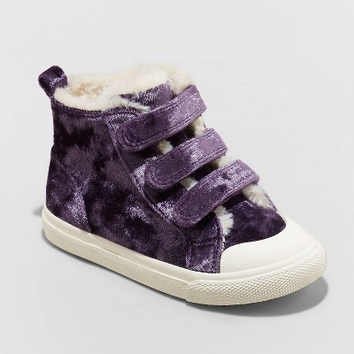Toddler Girls' Ruby Velvet Booties - Cat & Jack™ Purple