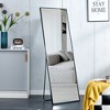 GlasFlength Full Length Mirrors, Wall-Mounted Full-Length Metal Frame Mirror for Bathroom, Bedroom, and Decor, Clear, 22.8"*1"*65" - 2 of 4