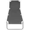vidaXL Sunlounger Grey Powder-coated steel 74.4 x 22.8 x 10.6 in - 3 of 4