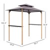 8' x 5' Grill Gazebo, Double Tiered Barbecue Grill Gazebo Shelter with 2 Side Shelves and 10 Hooks for Patio - 3 of 4