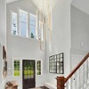 BAOURE 6 Ring Modern LED Chandeliers Dimmable Black Pendant Light Fixture 78in High Ceiling Chandelier for Foyer Living Room - 4 of 4