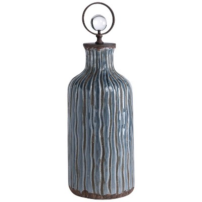 Blue Ceramic Decorative Table Vase Set