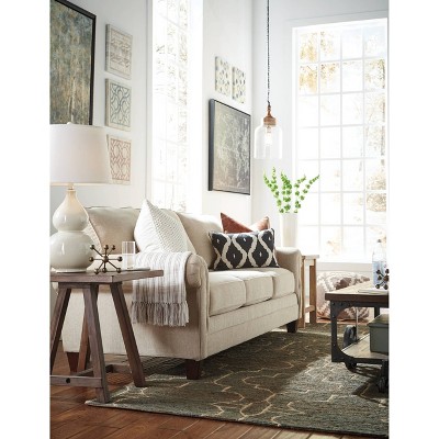 Beige Glass Globe Pendant with Natural Wood Finial 20.5"