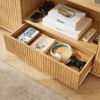 Okak Wooden Vertical Stripe Sideboard Cabinet, Buffet Cabinet with Two Doors and One Drawer, Storage Cabinet for Living Room, Dining Room, Natural - 4 of 4