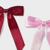 Girls' 2pk Satin Bow Barrette Set - Cat & Jack™ Pink/Burgundy - 3 of 3