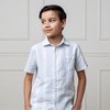 Hope & Henry Boys' Linen Short Sleeve Button Down Shirt, Kids - 3 of 4