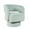 Jofran,Mid-Century Modern Upholstered Split-Back Curved Sculpture Swivel Accent Chair - 3 of 4
