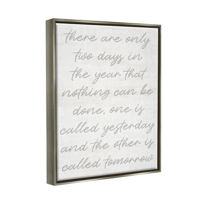 Gray Motivational Quote Canvas Print with Floating Frame, 17" x 21"