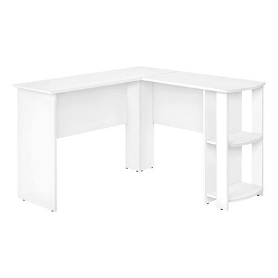 Monarch Specialties Computer Desk Home Office Corner Storage Shelves 48InchL L Shape Work Laptop Laminate White Contemporary Modern
