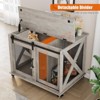 37'' Dog Crate Furniture Side End Table with Flip Top and Movable Divider, Furniture Style Dog Home with Wheels，Wooden Dog Crate Table Large - 4 of 4