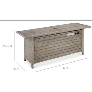 32 in  60,000 BTU Black Propane Fire Pit with Steel Lid, Lava Rock, 2 in 1 Design for Patio, Deck, Garden - 1 of 1