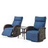Buenhomino 6 Piece Patio Furniture Set with 4 Swivel Recliner Chairs and 2 Side Tables, Dual-Adjust Wicker Chaise Chair for Backyard Garden - 2 of 4