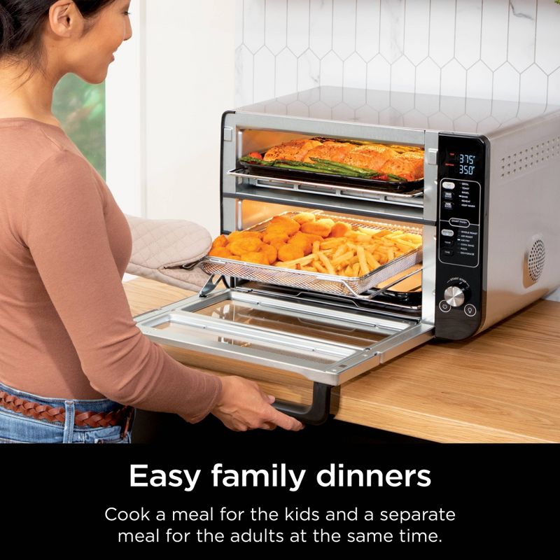 Ninja 12-in-1 Double Oven with FlexDoor, FlavorSeal &#38; Smart Finish, Rapid Top Oven, Convection and Air Fry Bottom Oven - DCT401, 6 of 14