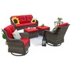 UPTIOT Polyethylene (PE) Wicker 5 - Person Seating Group with Cushions - 2 of 4