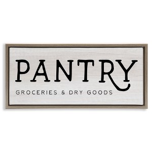 Stupell Industries Rustic Pantry Groceries Sign Floating Frame Canvas Art, Brown, 31" x 14" - 1 of 4