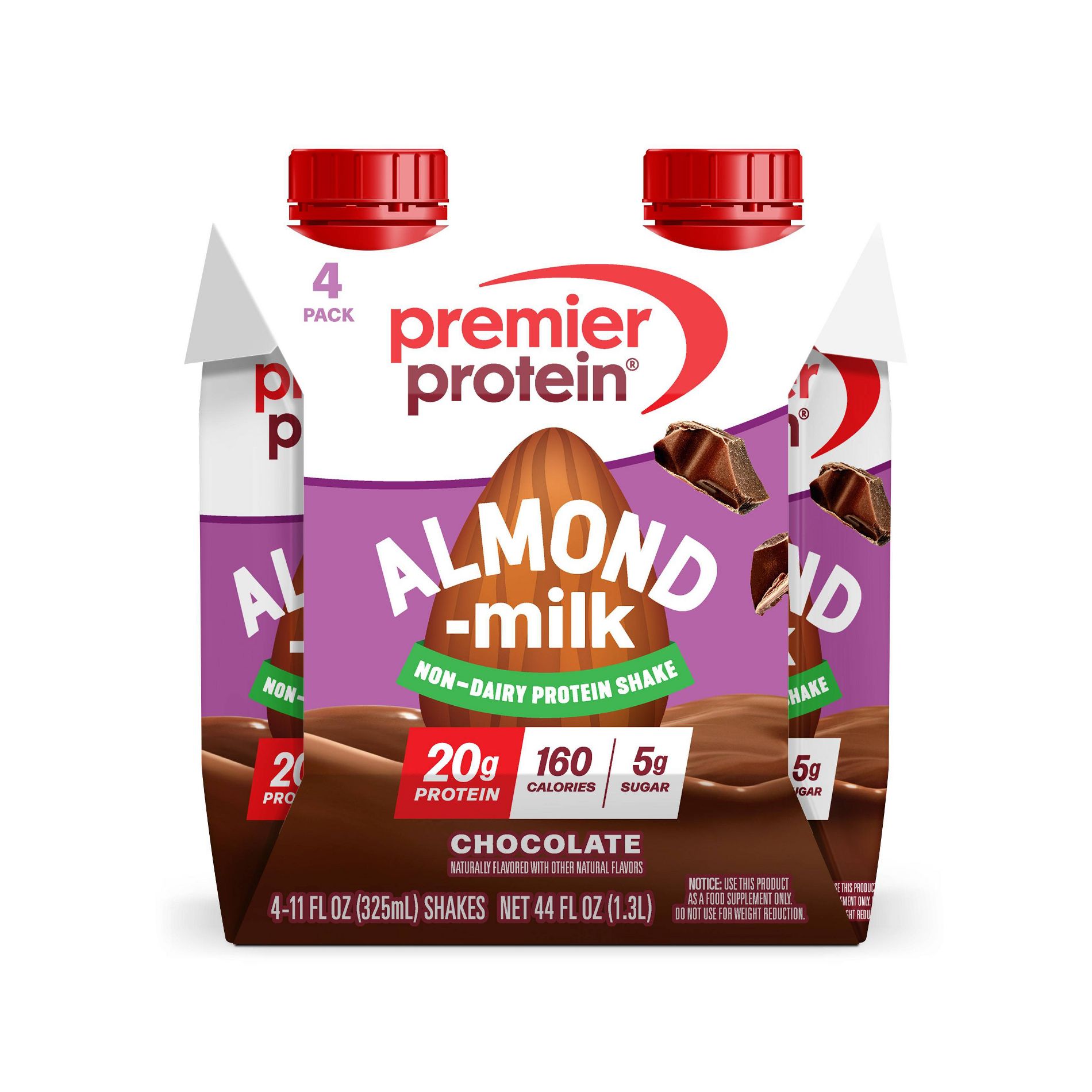 Premier Protein Almond Milk Shake - Chocolate - 11 fl oz/4pk