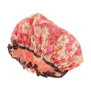 Unique Bargains Women's Sunflower Bath Cap Red 1 Pc - 1 of 3