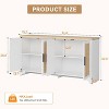 Homhougo 62" Rattan Sideboard Buffet Cabinet, 4-Door Kitchen Storage Cabinet with Shelves, Farmhouse Accent Cabinet, Console Table, Black - 2 of 4