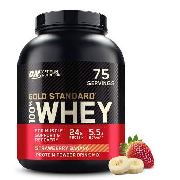 Optimum Nutrition, Gold Standard 100% Whey Protein Powder, Strawberry Banana, 5lb