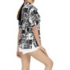 LA LEELA Women's Button Down Short Sleeve Summer Vacation Surfing Blouse Tops Hawaiian Holiday Club party Casual Shirts - 3 of 4