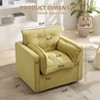 Swivel Chair, 35 Inch Upholstered Swivel Accent Chair with Back Support Pillow, Modern Square Armchair, Fully Assembly Reading Chair - 4 of 4