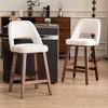 YOUNIKE Counter Height Bar Stool 26 Inch Modern Farmhouse Barstools with Solid Wood Legs Upholstered Bar Height Chair Boucle Fabric - 2 of 4