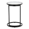 NicBex Round End Table with Clear Glass Table Top Small Side Table in Black Metal for Indoor Outdoor - 4 of 4