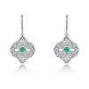 Guili Sterling Silver White Gold Plated Wreath Drop Earrings with Colored CZ, a stunning piece that adds elegance to any fashion style - 3 of 3