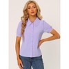 Allegra K Women's Peter Pan Collar Short Sleeve Button Front Work Shirt - 4 of 4