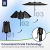 Infurnic Patio Umbrellas Double Sided Twin Patio Umbrella Crank Outdoor for Backyard, Lawn, Large Size, Gray, 181.1“*106.2"*94.5" - 4 of 4