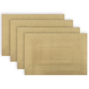 Dainty Home Sonata Woven Vinyl Reversible Rectangular Placemat Set Of 4 - 1 of 3