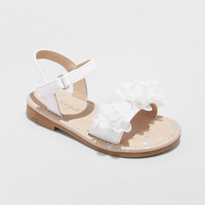 white flower girl sandals