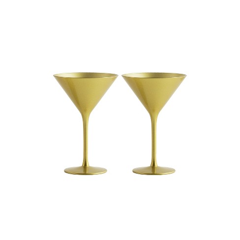 8 oz Gold Martini Glasses, Golden Cocktail Glasses for Party & Wedding, Set  of 4