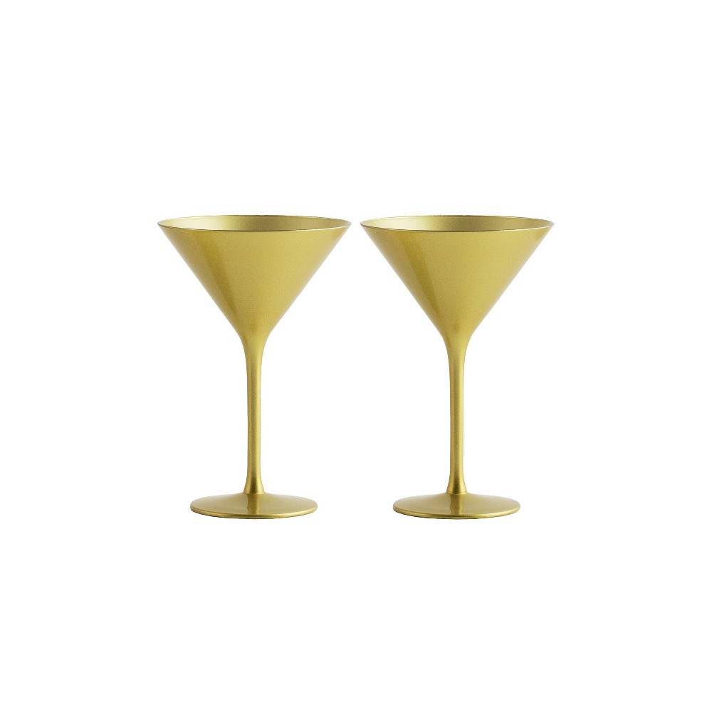 Photos - Glass 8oz 2pk Olympia Martini Glasses Gold - Stolzle Lausitz